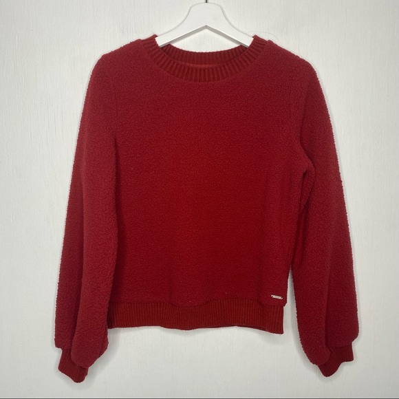 Abercrombie & Fitch Tops - Abercrombie & Fitch Sherpa Pullover in Red Size Small